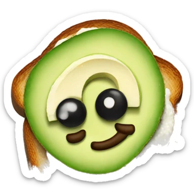 Avocado toast with salt pepper on top sticker