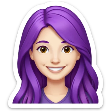 Dana Dawson cheveux long violet sourire sticker
