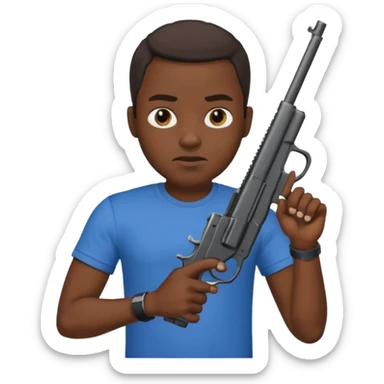 Black guy shooting himself sticker