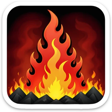 hell view with Red and black with fire, devily sticker