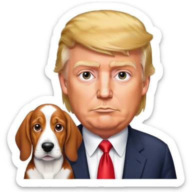 Trump with Bassett hound sticker