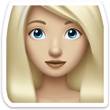 A white blonde girl with straight hair and blue eyes and long eye lashes sticker
