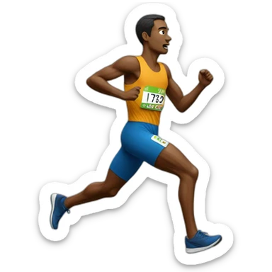 a marathon runner out of breadth  sticker