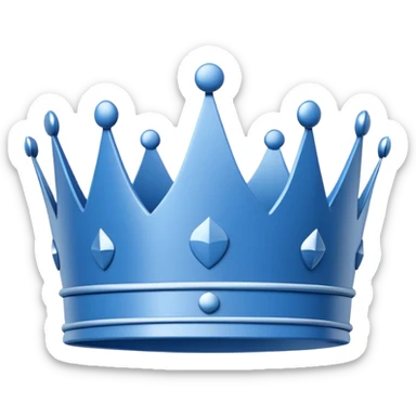 side view of a plain blue blueprint plan with a simple sketch of a crown in white lines sticker