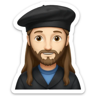 Leonardo da Vinci wear black berret hat sticker