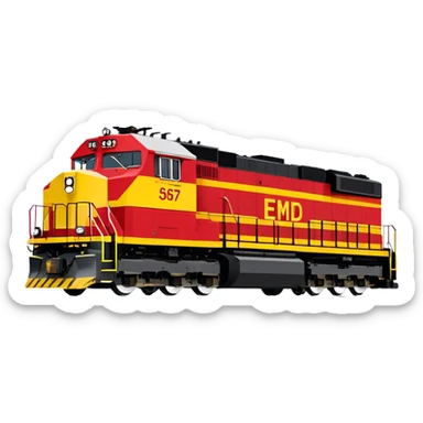 Diesel Locomotive - EMD SD70 (Model Year: 2021) (Iconic colour: Red and yellow) sticker