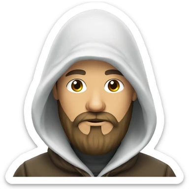 Russian man with beard in a hood covered with snow sticker