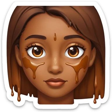 lady with brown goo on her face  sticker
