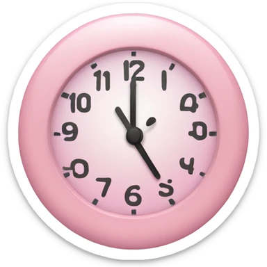 A pastel pink clock timer sticker