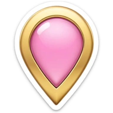 A pink location pin with elegant golden details and accents.  sticker