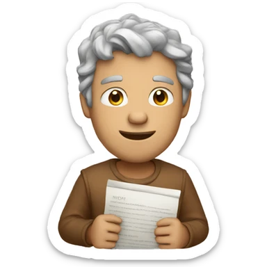 An actor holding a movie script sticker