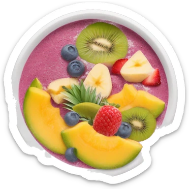 Smoothie bowl with tropical fruits sticker