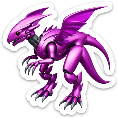 Futuristic Cool Edgy Shiny Ethereal Legendary Digimon-Genesect-Palkia-hybrid full body sticker