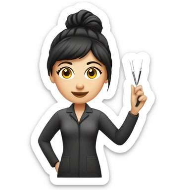 Eyelash technician holding tweezers  sticker