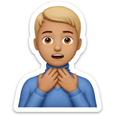 an emoji with its hands on its neck pretending to choke itself out sticker