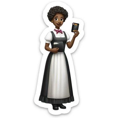 galora waitress galora in Victorian dress elegant, full body, holding big credit card sticker