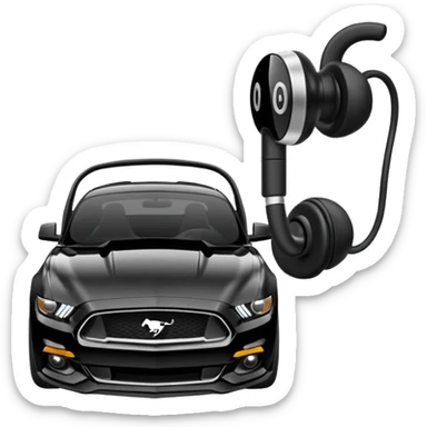 Mustang car emoji for earbuds sticker