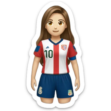 Hiroyo Kato（Female・Long Hair・Brown Hair・Soccer Player） sticker