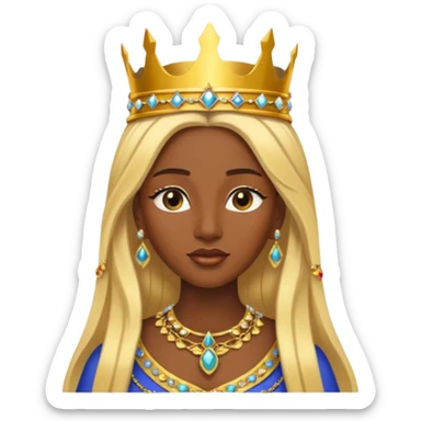 Queen of Sheba with dark skin, blonde long hair sticker