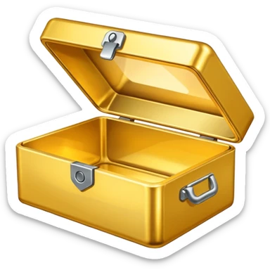 open Gold box direct frontal view sticker