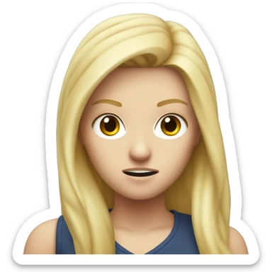 Angry blonde white girl with a redbull sticker