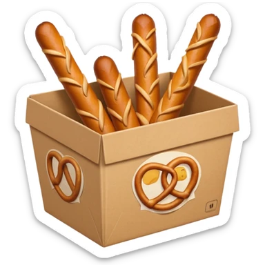 Pretzel sticks on food paper box sticker