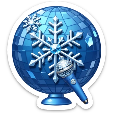 An emoji that represents the K-pop group Seventeen and also symbolizes my personal icon ❄️, along with a Seventeen-related 💙and 🪩🎤💎element of your choice reflecting the group's concept." sticker