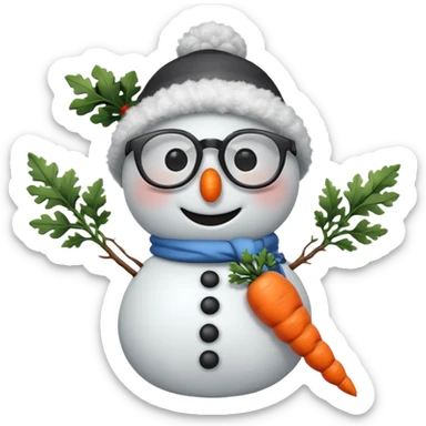 snowman wearing cool glasses sticker