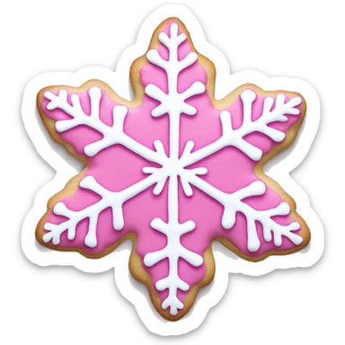 pink snowflake cookie  sticker