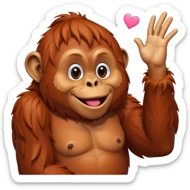orangutang blowing kiss sticker