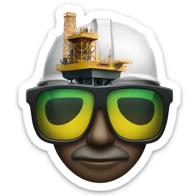 oil rig with hazardous waste and sunglasses sticker