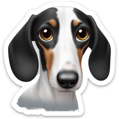 Black and white piebald dachshund  sticker