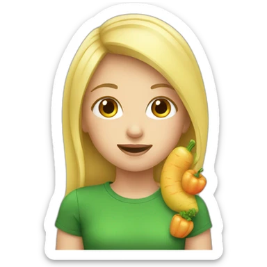 blonde girl who eats vegetables sticker