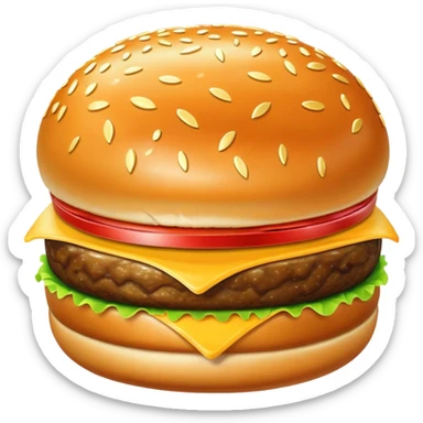 gold burger with shiny gold bun and patty sticker