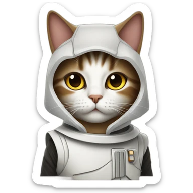 cat in a star wars costume sticker