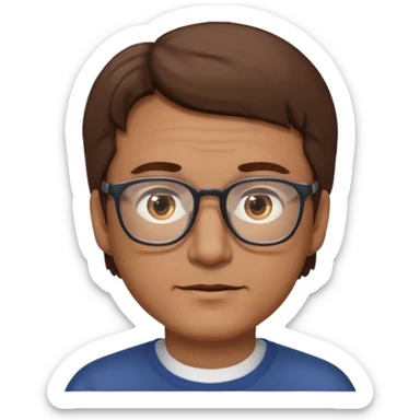 homme cheveux brun age moyen brun lunettes sticker