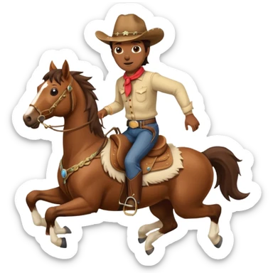 riding galloping horse with Rabbit rider sticker