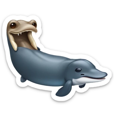 Duckbilled platypus with a whale giggling sticker
