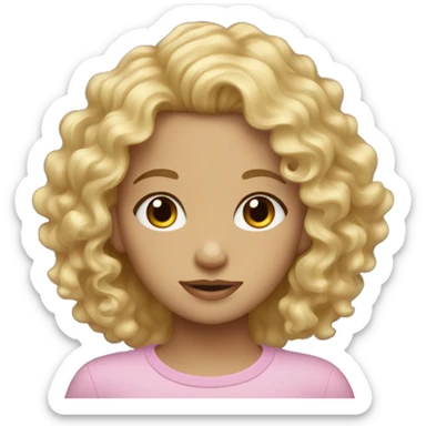 blonde curly hair girl with hazel eyes sticker