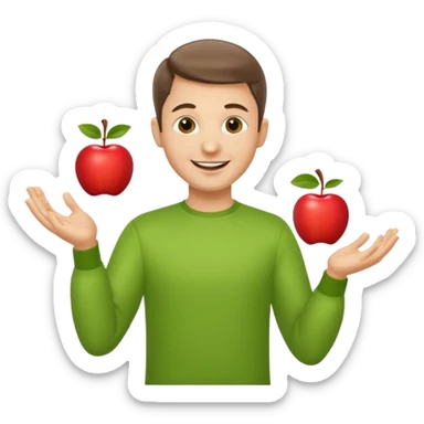 a Circus cute zelensky juggling two apple sticker