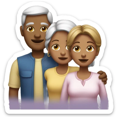 familia papa, mama, 2 hermanas  sticker