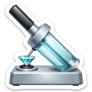 Glassworking icon, piece of glass being cut or polished, glass cutter, grinder, smooth shiny surface, sparks or glass shards, minimalistic style, clean lines, transparent background. sticker