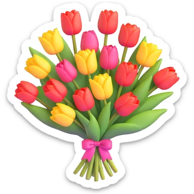 beautiful bouquet of colorful tulips sticker