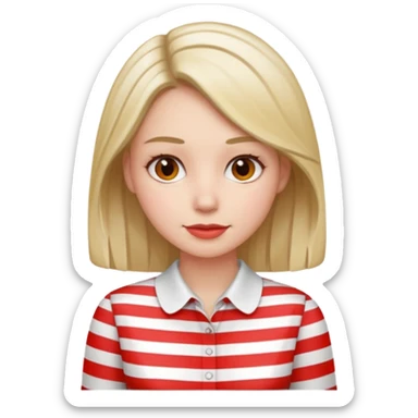 woman with red Striped Shirt not a t shirt sticker