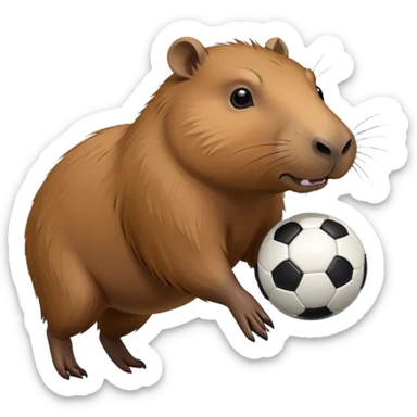Kapibara énervé qui joue au foot sticker