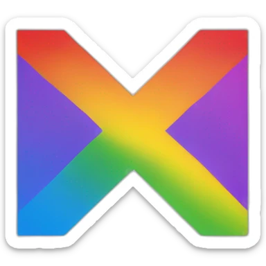 X on a the LGBT flag sticker