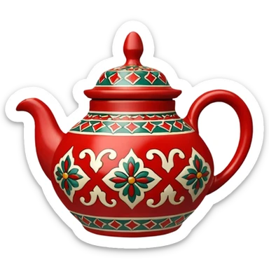 tajin marroqui, hecho de ceramica con motivos rojos arabes sticker