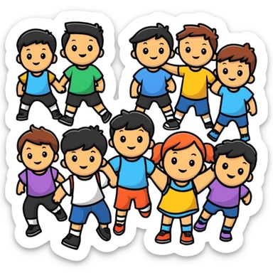 The Goonies group of kids, adventure movie characters sticker