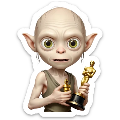 gollum winning an oscar sticker