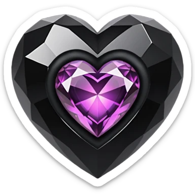 goth heart with a dark crystal gem sticker